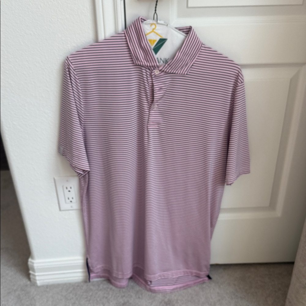 Men's Striped Polo Shirt - Pink